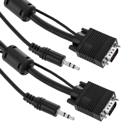 Super cable VGA con jack de audio de 3,5 mm macho macho de 10 m