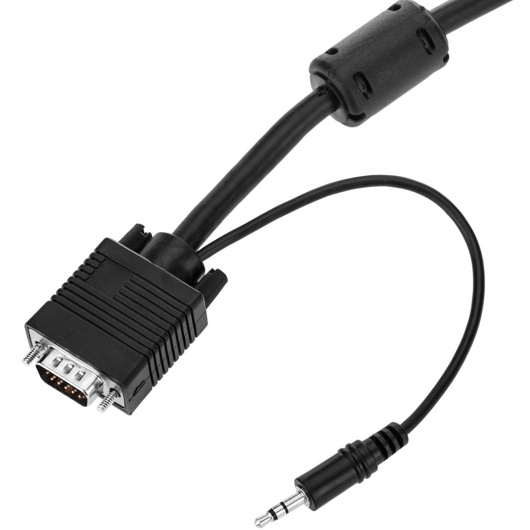 Super cable VGA con jack de audio de 3,5 mm macho macho de 10 m