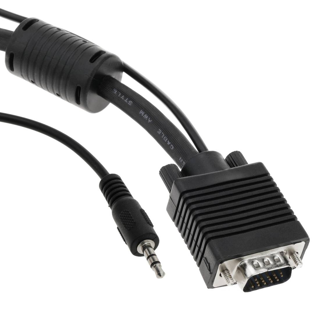Super cable VGA con jack de audio de 3,5 mm macho macho de 15 m