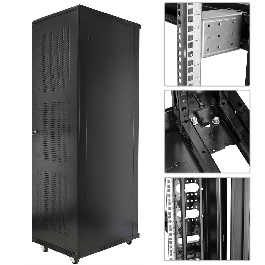 Armario rack 19' de pie 38U 600x600x1800mm negro MobiRack GO montado