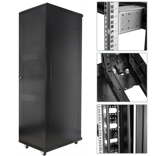Armario rack 19' de pie 38U 600x600x1800mm negro MobiRack GO montado