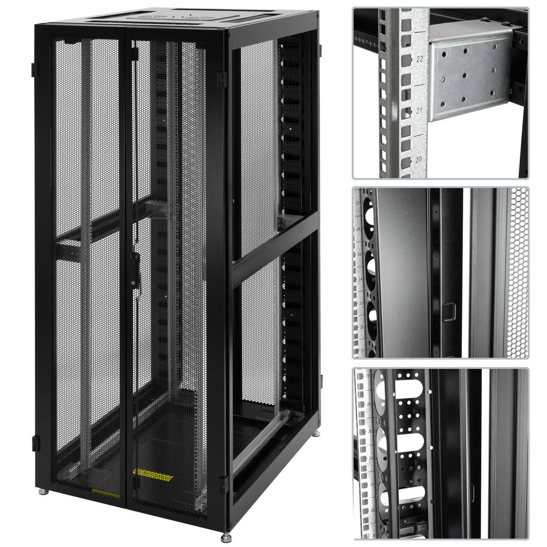 Armario rack 19' de pie 42U 800x1200x2000mm puerta perforada MobiRack GO montado