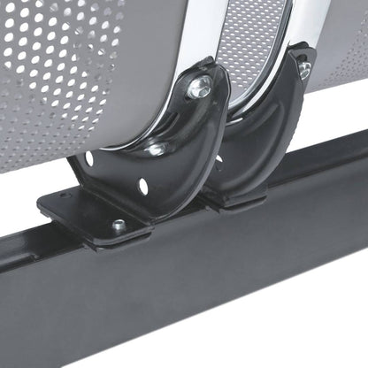 Bancada para sala de espera con sillas ergonómicas plateadas de 2 plazas