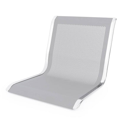 Bancada para sala de espera con sillas ergonómicas plateadas de 2 plazas