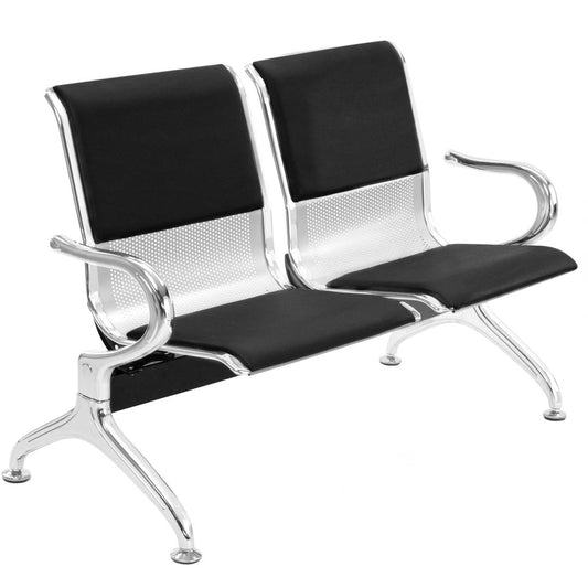 Bancada para sala de espera con sillas ergonómicas acolchadas de 2 plazas
