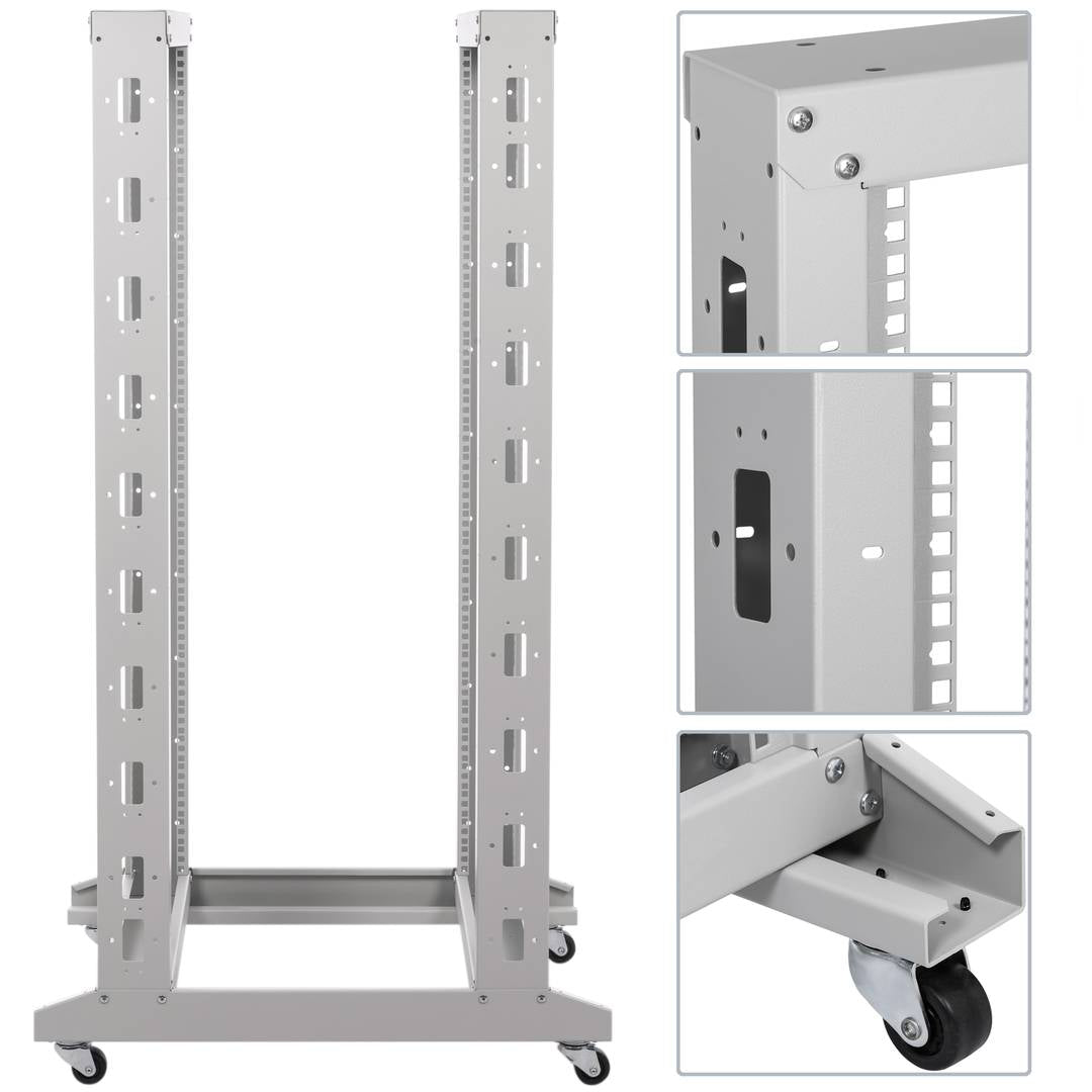 Armario rack 19'' abierto 29U 600x800x1400mm blanco Open2 MobiRack de RackMatic