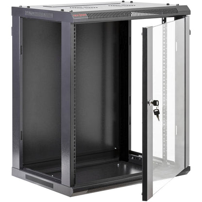 Armario rack mural 19'' 15U 600x450x770mm pared negro SOHORack GO montado
