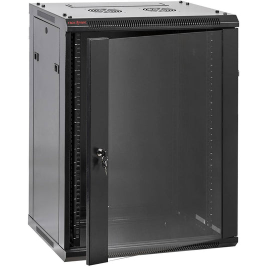 Armario rack mural 19'' 18U 600x450x900mm pared negro SOHORack GO montado
