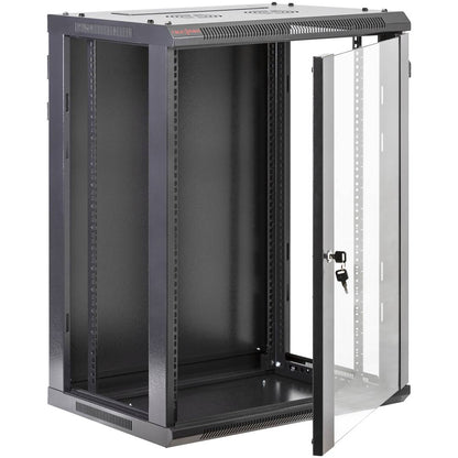 Armario rack mural 19'' 18U 600x450x900mm pared negro SOHORack GO montado