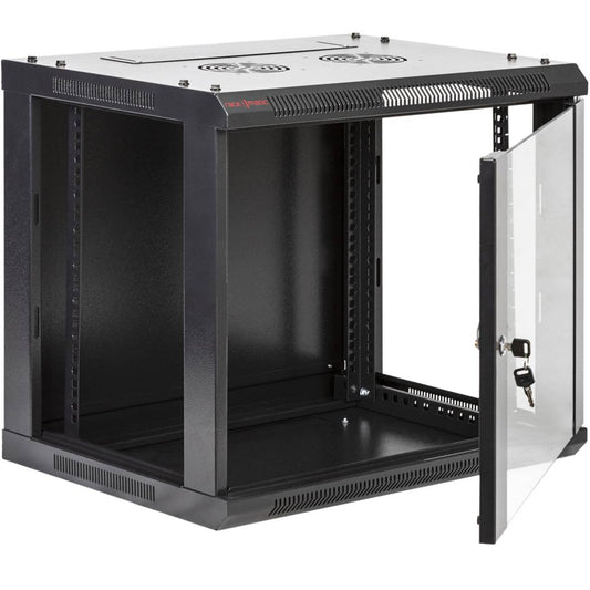 Armario rack mural 19'' 9U 600x600x500mm pared negro SOHORack GO montado