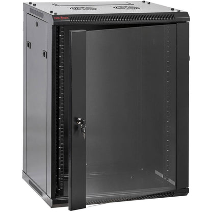 Armario rack mural 19'' 18U 600x600x900mm pared negro SOHORack GO montado