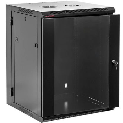Armario rack mural 19'' pivotante 15U 600x550x770mm pared negro SOHORack GO montado