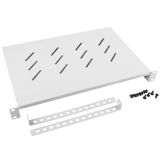 Bandeja fija blanca para armario rack 19' fijación frontal 1U profundidad de 300 mm Lanberg AK-1004-S