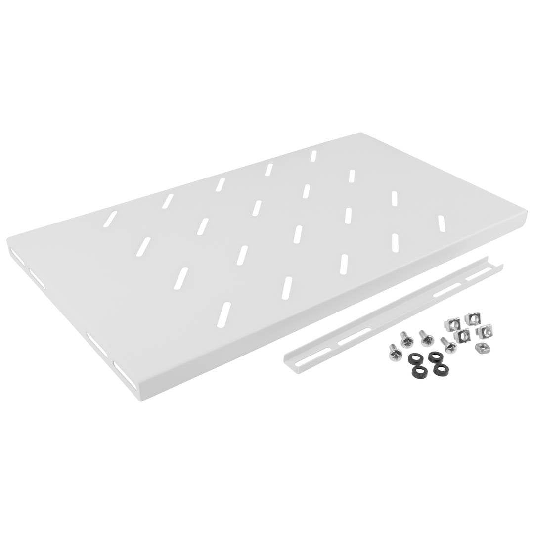 Bandeja fija blanca para armario rack 19' fijación lateral 1U profundidad de 270 mm Lanberg AK-1001-S