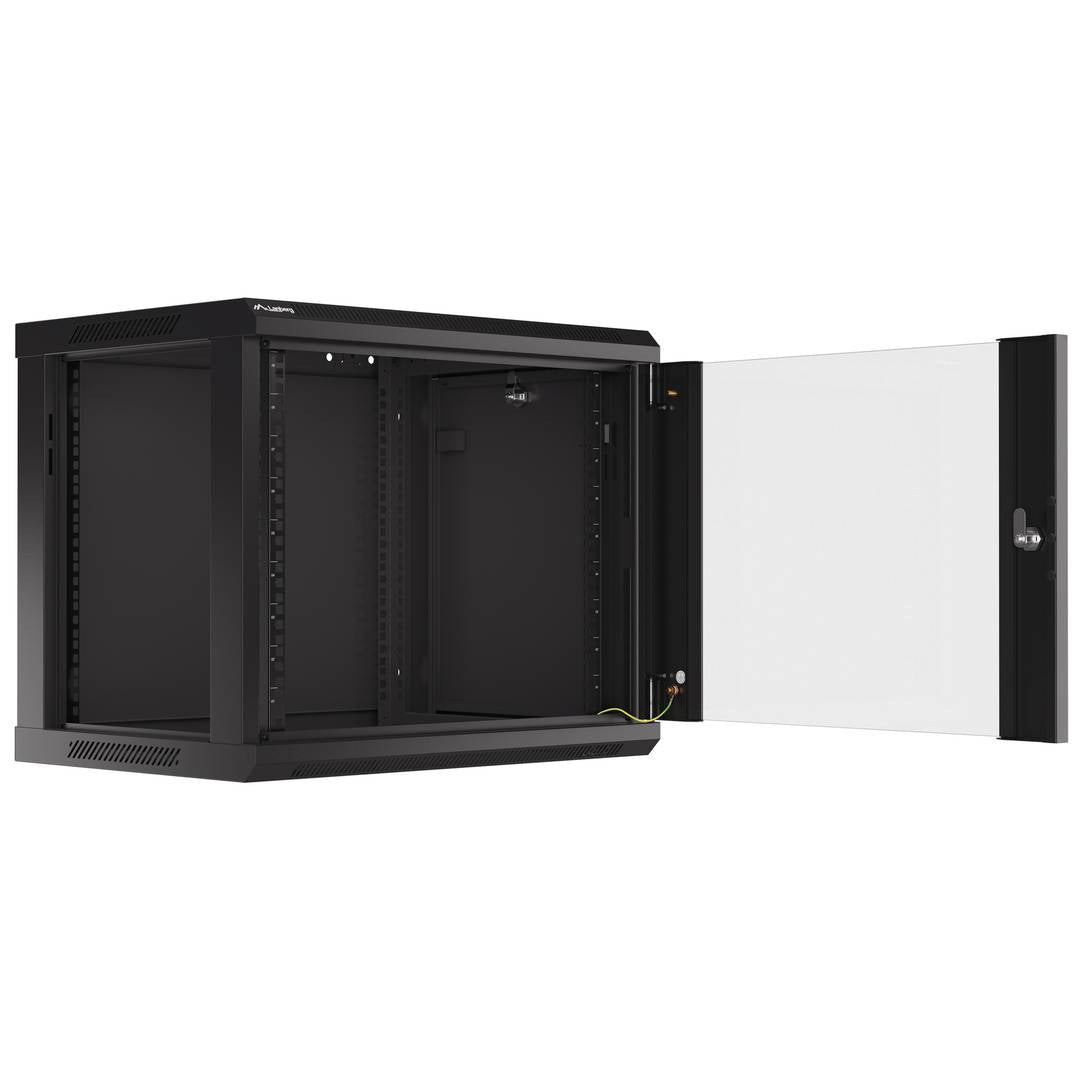 Armario Rack mural 19' 9U F450 600x450x512mm pared desmontado DIY negro Lanberg