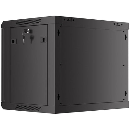 Armario Rack mural 19' 9U F450 600x450x512mm pared desmontado DIY negro Lanberg