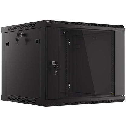 Armario Rack mural 19' 9U F600 600x600x512mm pared desmontado DIY negro Lanberg