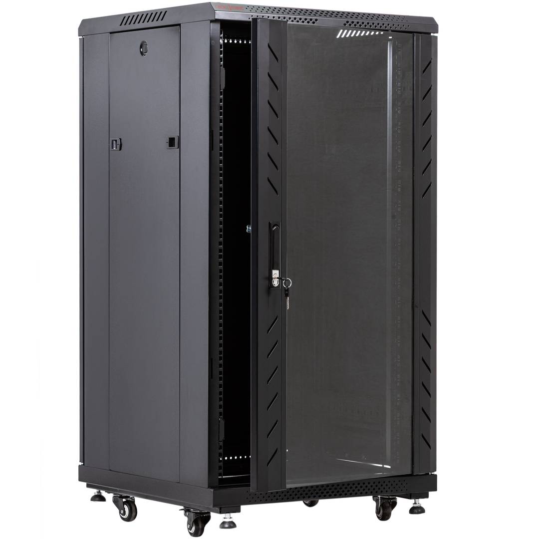 Armario rack 19' de pie 22U 800x800x1160mm negro MobiRack DIY desmontado