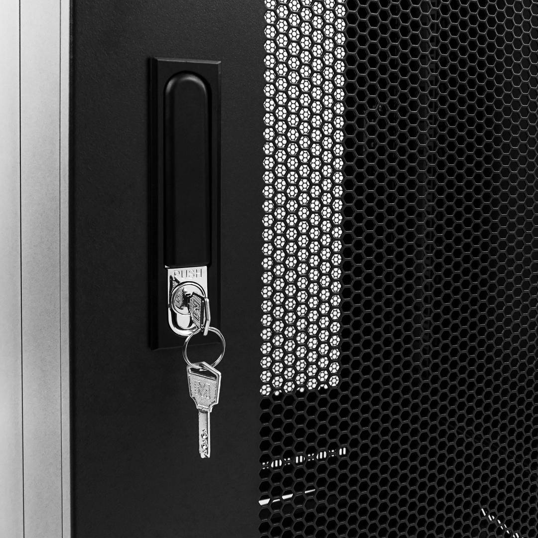 Armario rack 19' de pie 22U 600x800x1160mm puerta perforada MobiRack DIY desmontado negro