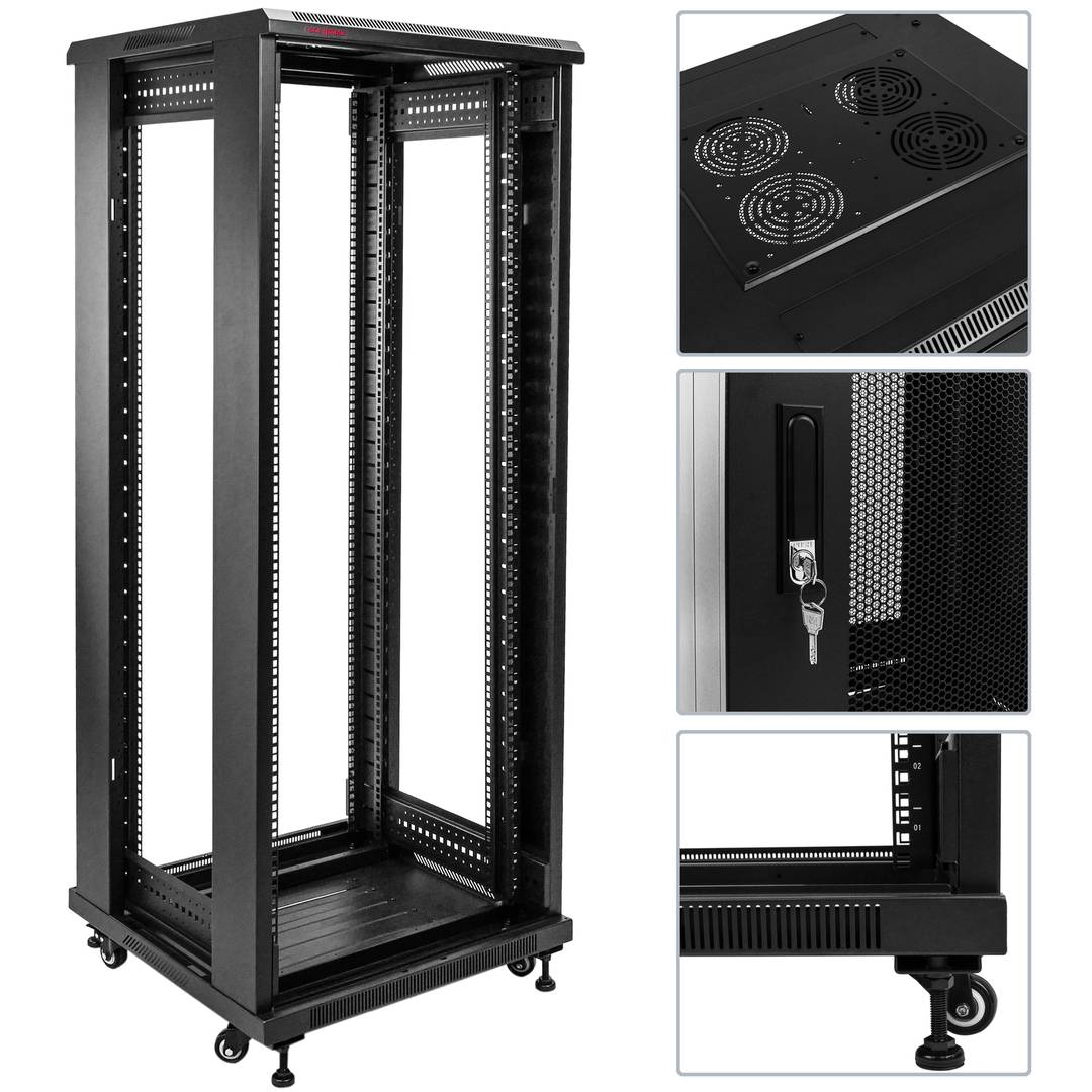 Armario rack 19' de pie 32U 600x600x1550 mm negro MobiRack