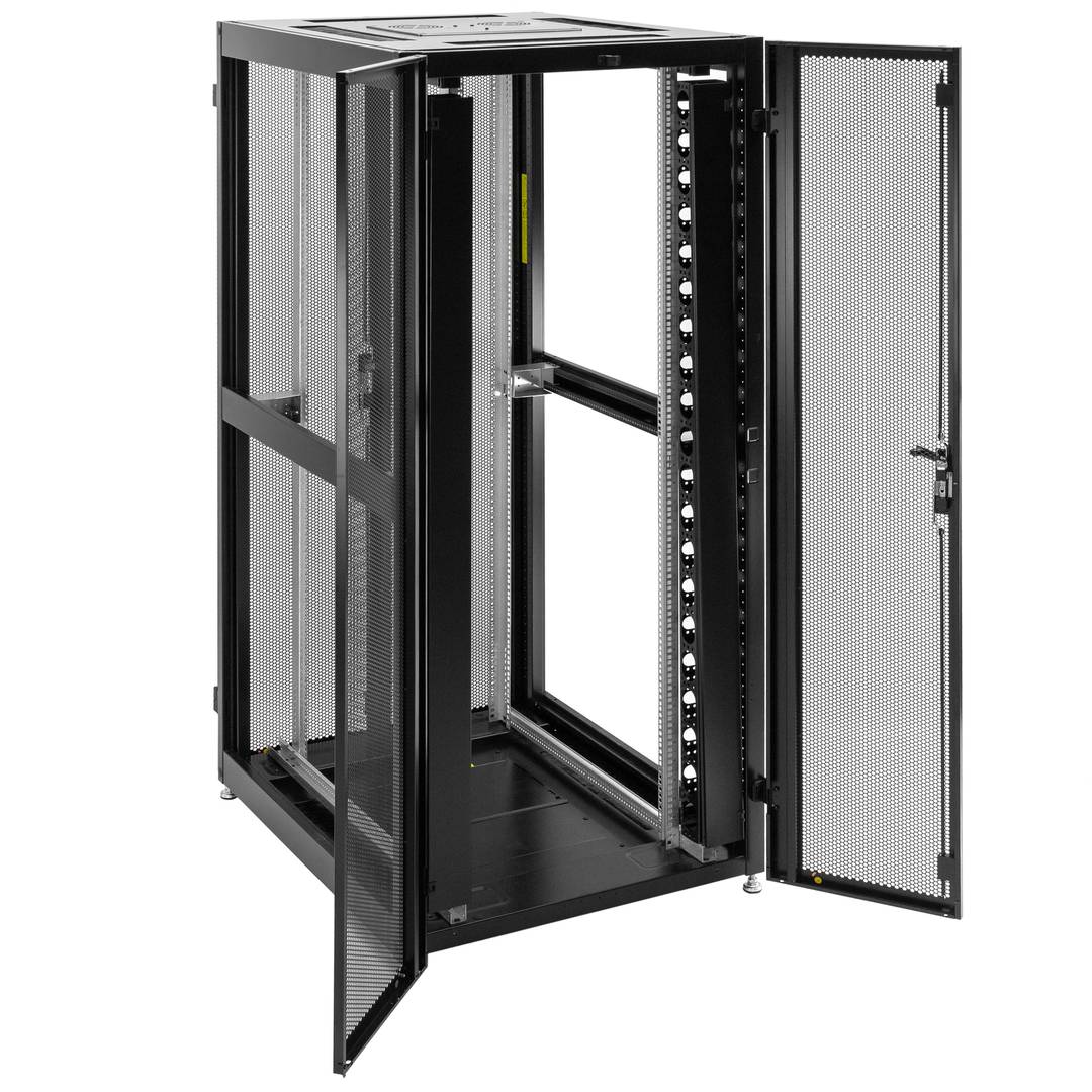 Armario rack 19' de pie 42U 800x1000x2000mm puerta perforada MobiRack DIY desmontado negro