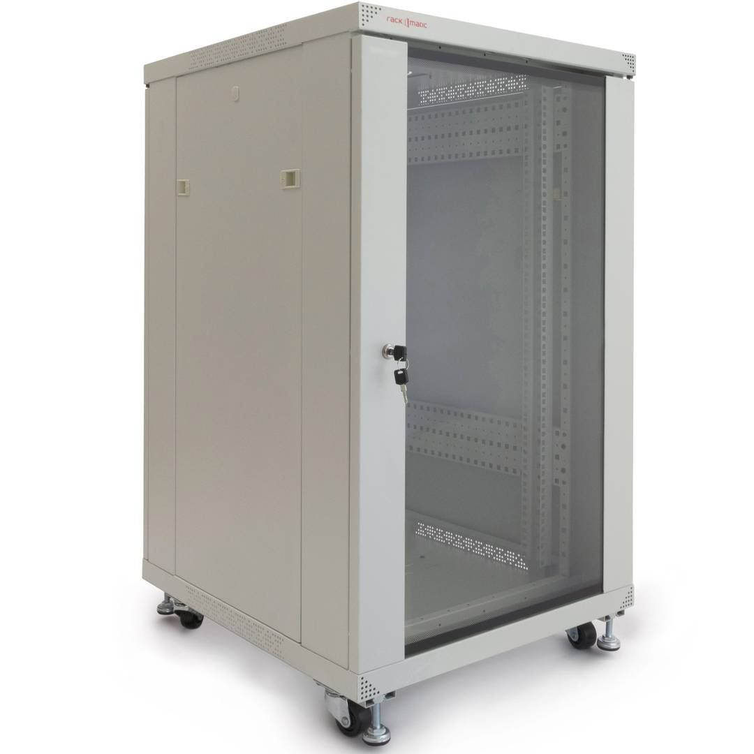 Armario rack 19' de pie 20U 600x600x1000mm blanco MobiRack DIY desmontado