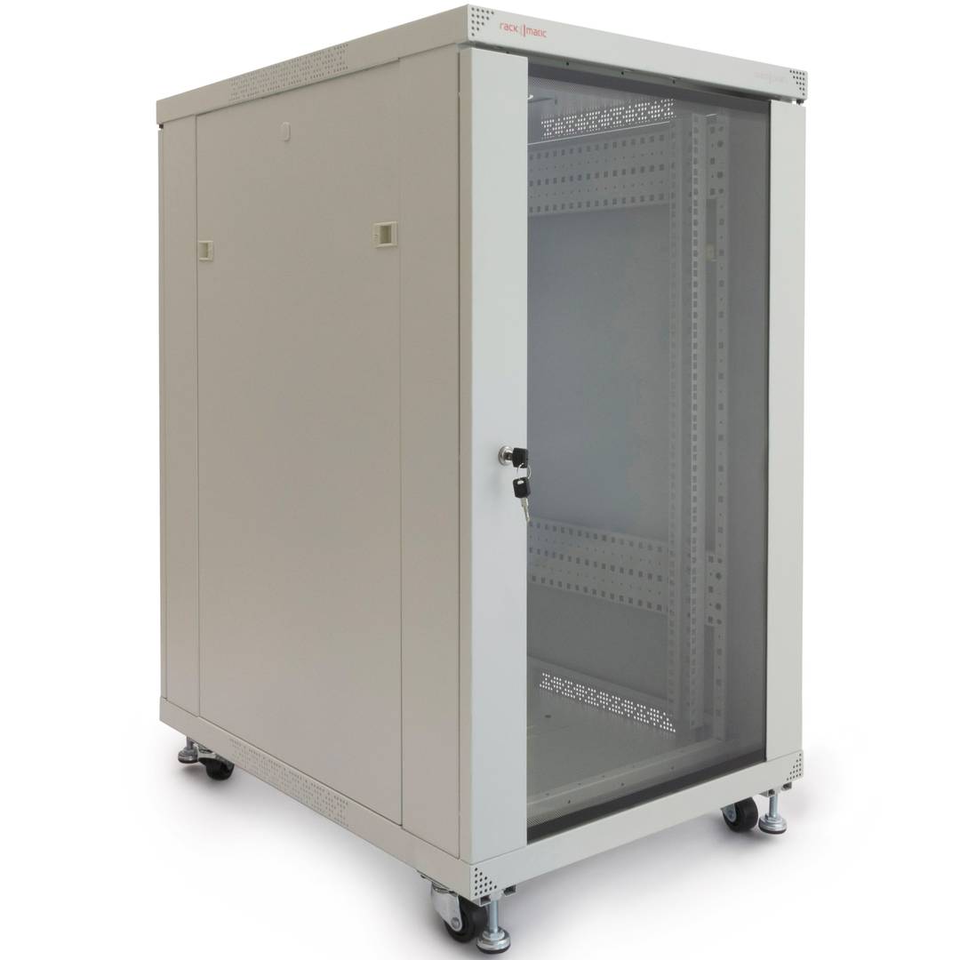 Armario rack 19' de pie 20U 600x800x1000mm blanco MobiRack DIY desmontado