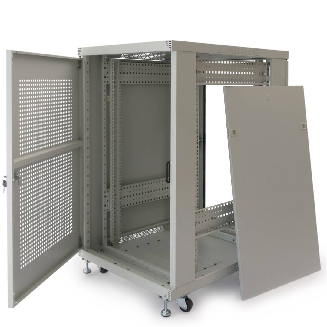 Armario rack 19' de pie 20U 600x800x1000mm blanco MobiRack DIY desmontado