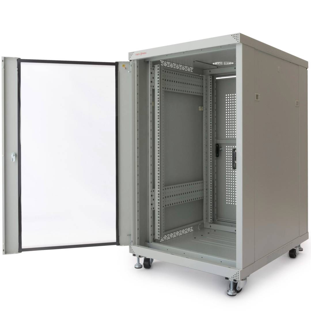Armario rack 19' de pie 20U 600x800x1000mm blanco MobiRack DIY desmontado