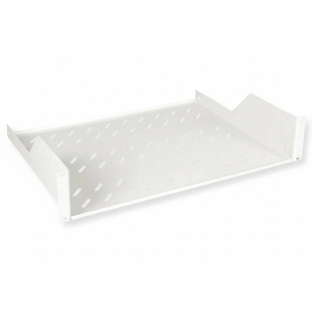 Bandeja rack 19' de fijación frontal de 2U y profundidad 350 mm blanco