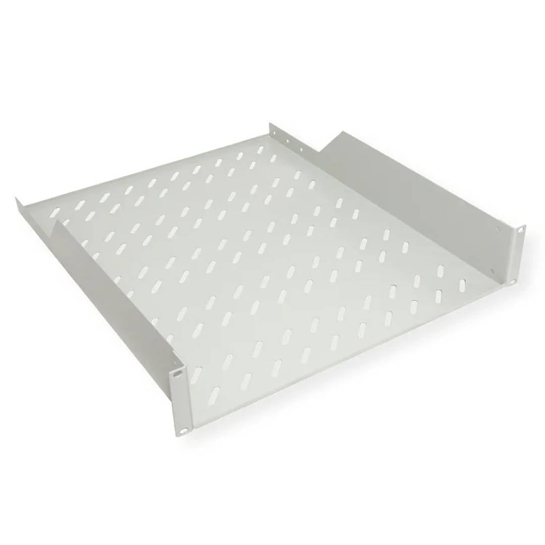 Bandeja rack 19' de fijación frontal de 2U y profundidad 550 mm blanco