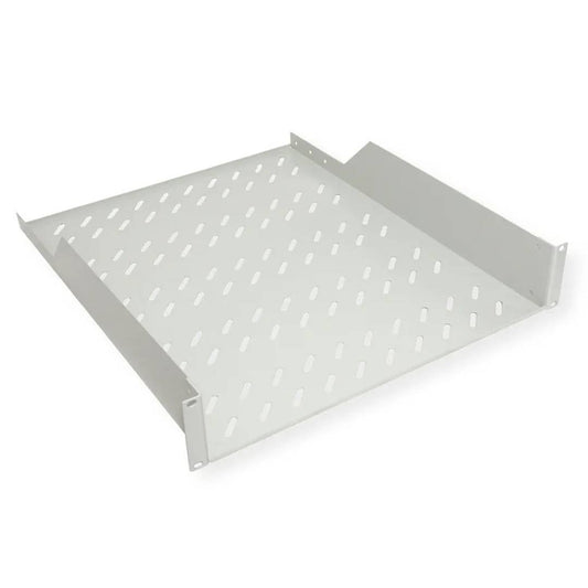 Bandeja rack 19' de fijación frontal de 2U y profundidad 550 mm blanco