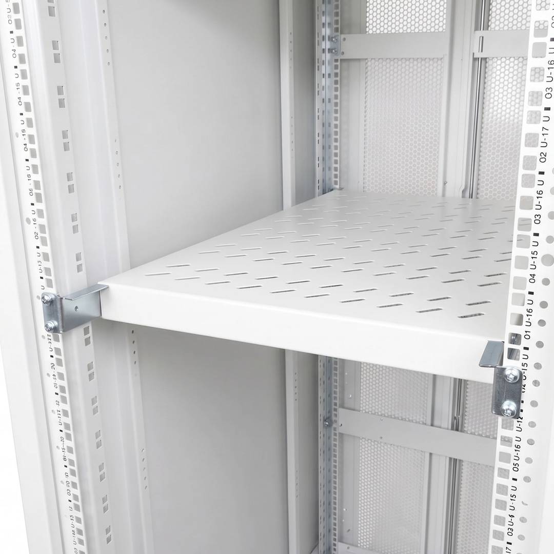 Bandeja rack 19' 1U 700mm ajustable en profundidad 700-900mm blanco