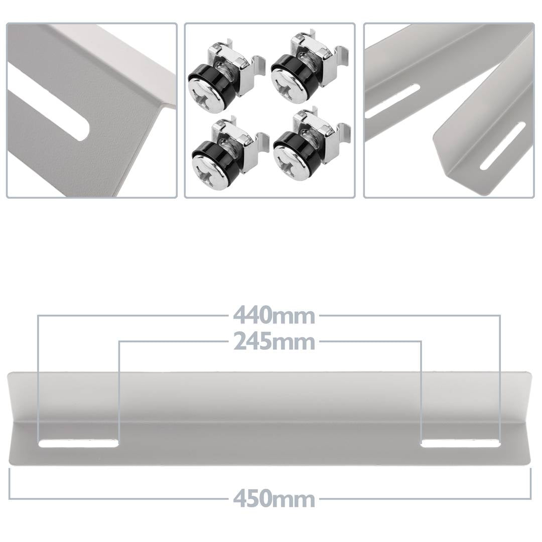 Guías laterales fijas de soporte para armario rack 19 blanco 450mm