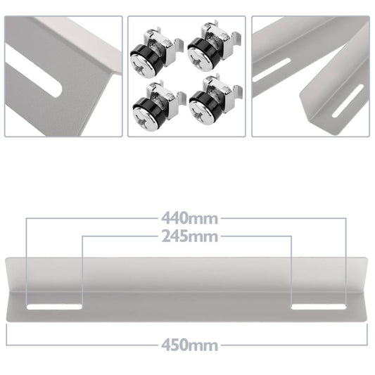 Guías laterales fijas de soporte para armario rack 19 blanco 450mm