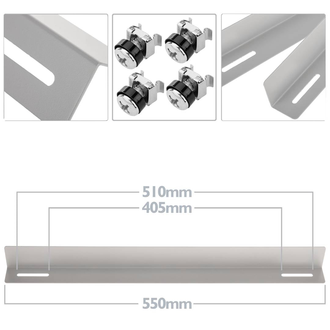 Guías laterales fijas de soporte para armario rack 19 blanco 550mm
