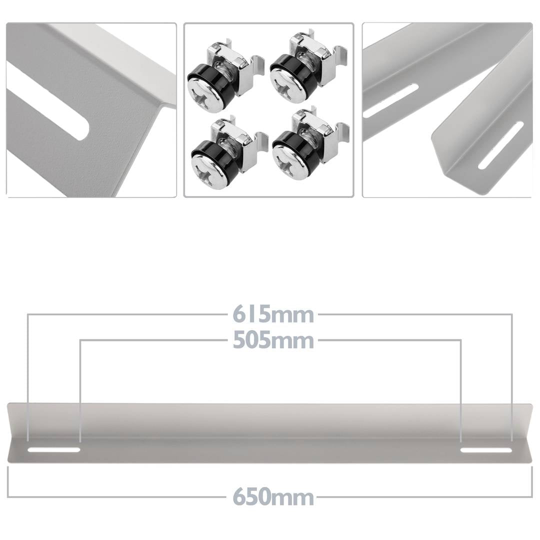 Guías laterales fijas de soporte para armario rack 19 blanco 650mm