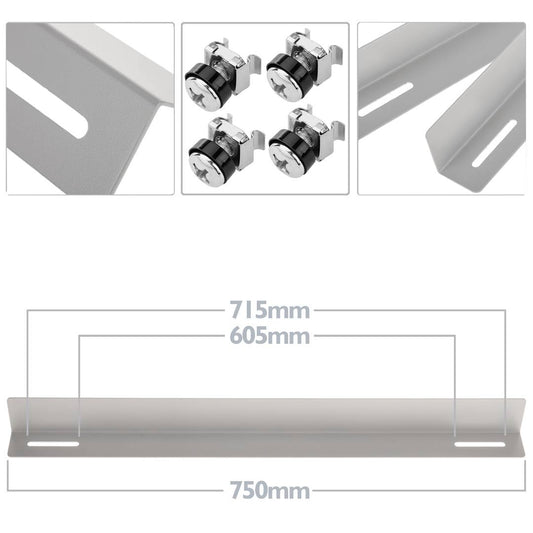 Guías laterales fijas de soporte para armario rack 19 blanco 750mm