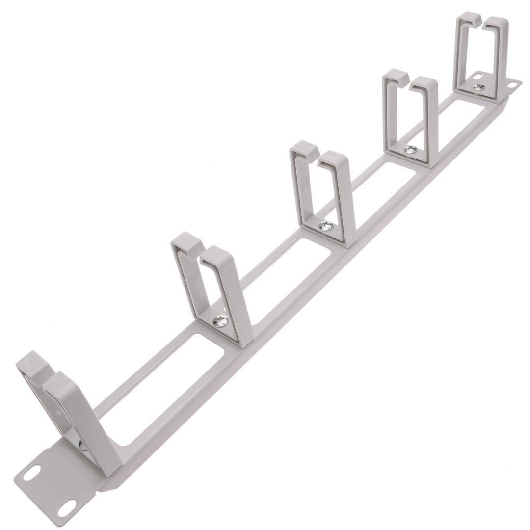 Panel guíacables para armario rack 19' 1U con 5 anillas para gestión de cables blanco