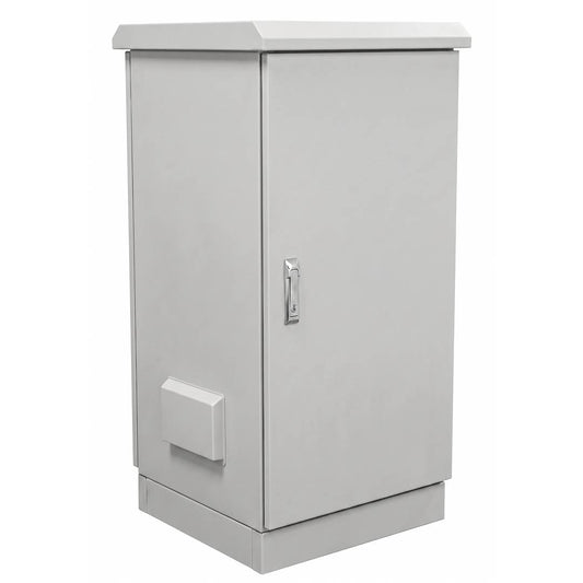 Armario rack 19' para exterior IP55 de 42U en acero inoxidable blanco MobiRack GO 600x600x2020 mm