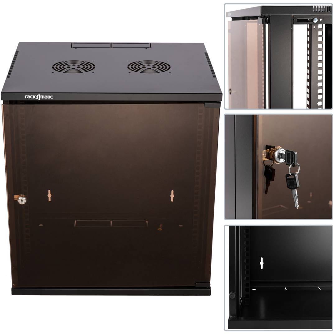 Armario rack 19' mural de 12U negro SOHOrack 540x450x584 mm