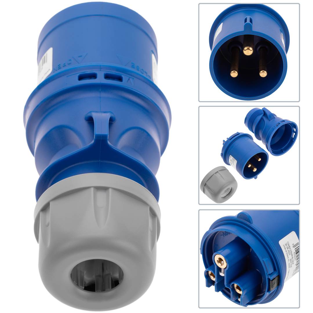 Base de enchufe industrial CETAC macho 2P+T 32A 250V IP44 aérea