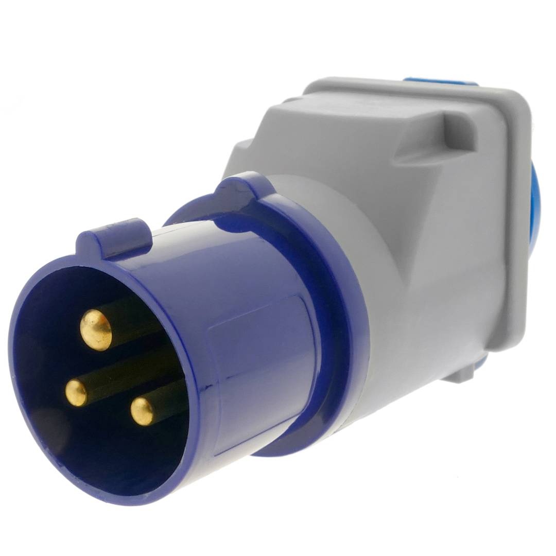 Enchufe industrial Adaptador CETAC macho a SCHUKO hembra 2P+T 16A 250V IP44 IEC-60309