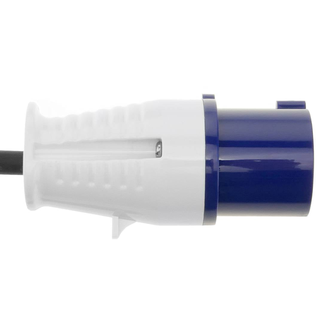 Enchufe industrial Adaptador CETAC macho a CETAC hembra 2P+T 16A 230V IP44 IEC-60309 cable 1m