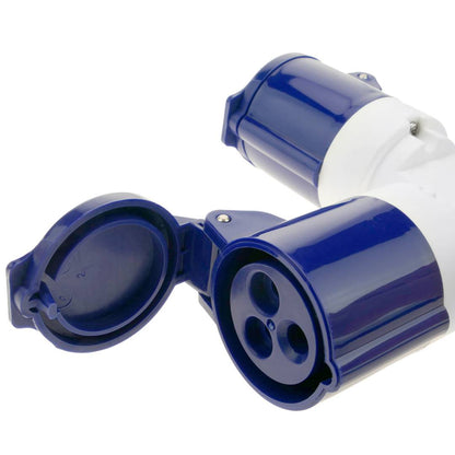 Enchufe industrial Adaptador CETAC macho a 2 x CETAC hembra 2P+T 16A 250V IP44 IEC-60309