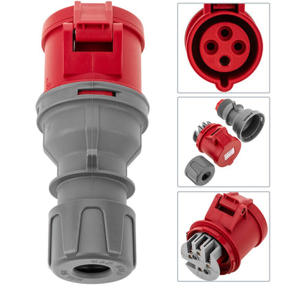 Base de enchufe industrial CETAC hembra 3P+T 32A 380V IP44 aérea