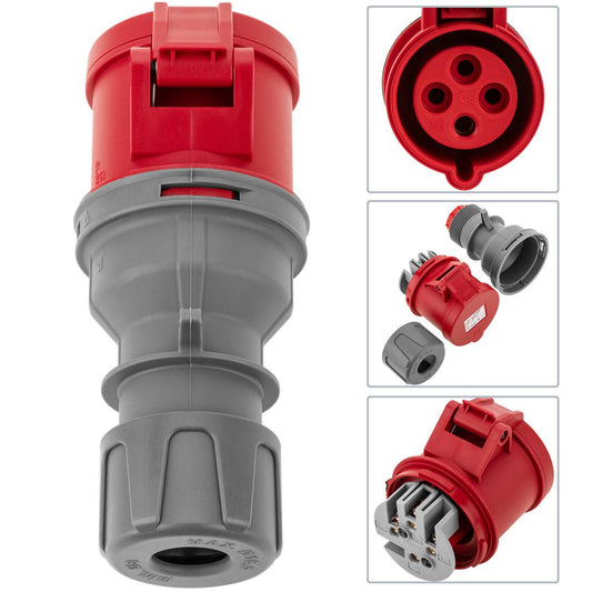 Base de enchufe industrial CETAC hembra 3P+T 32A 380V IP44 aérea