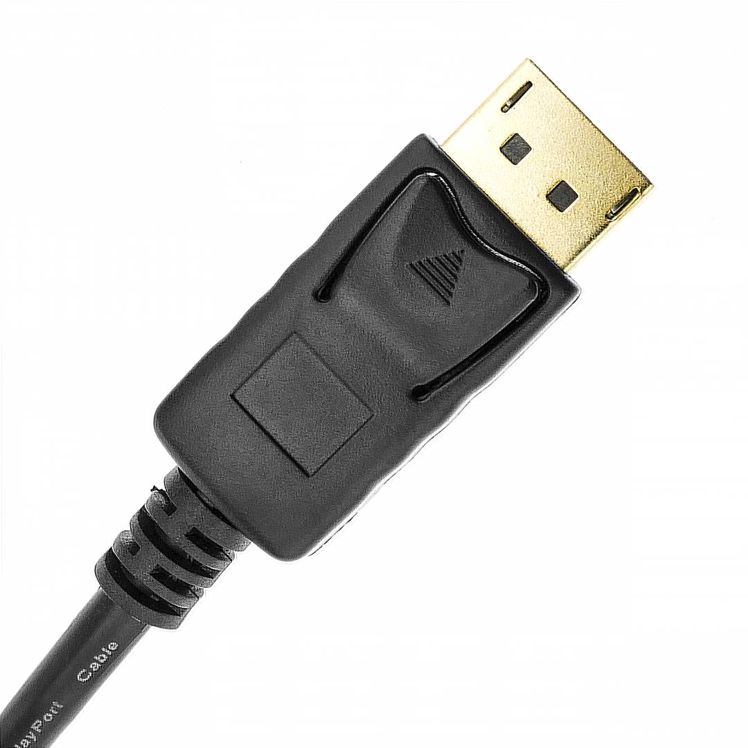 Cable Displayport 1080p FullHD para transmisión de audio y vídeo digital de 1 m color negro