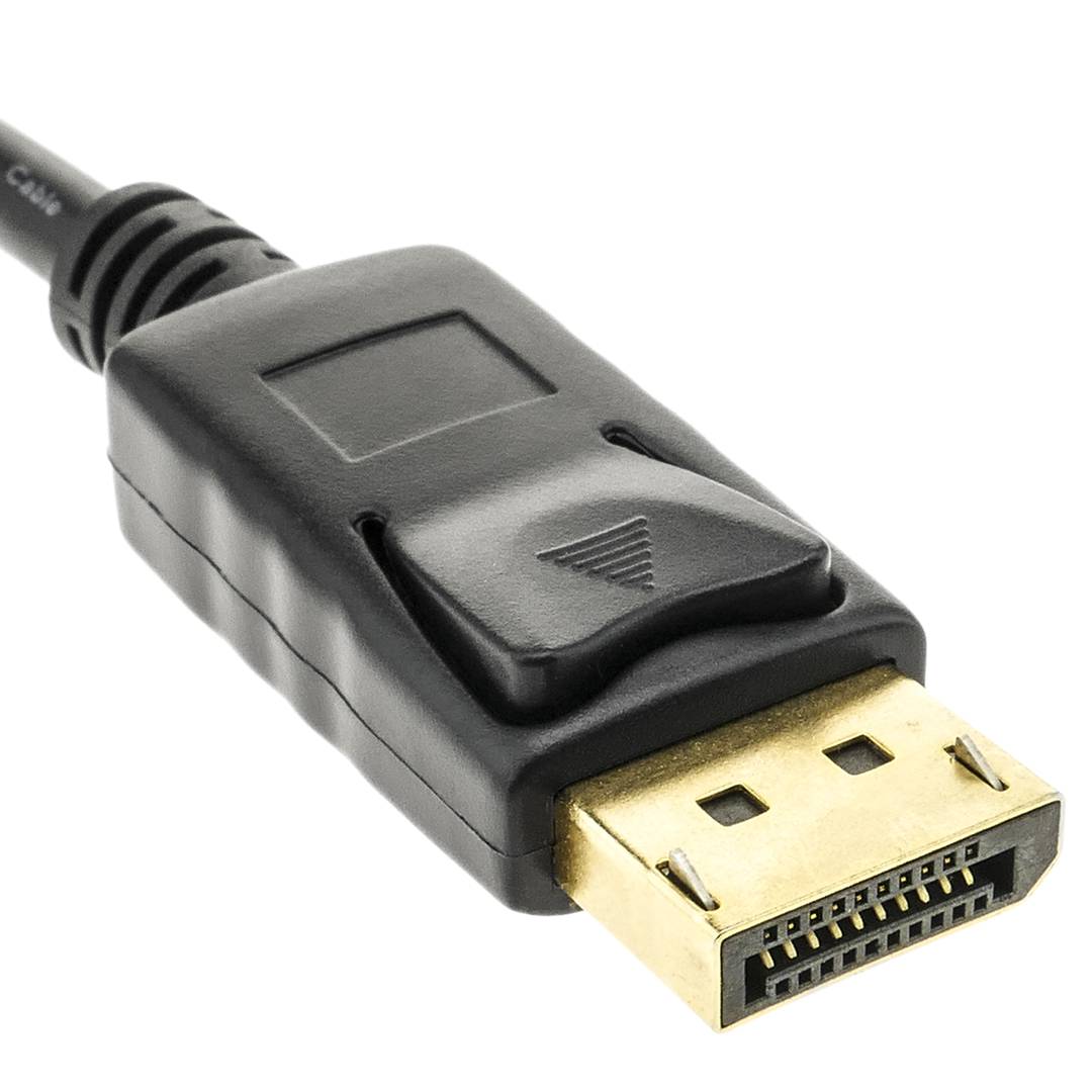 Cable Displayport 1080p FullHD para transmisión de audio y vídeo digital de 1 m color negro