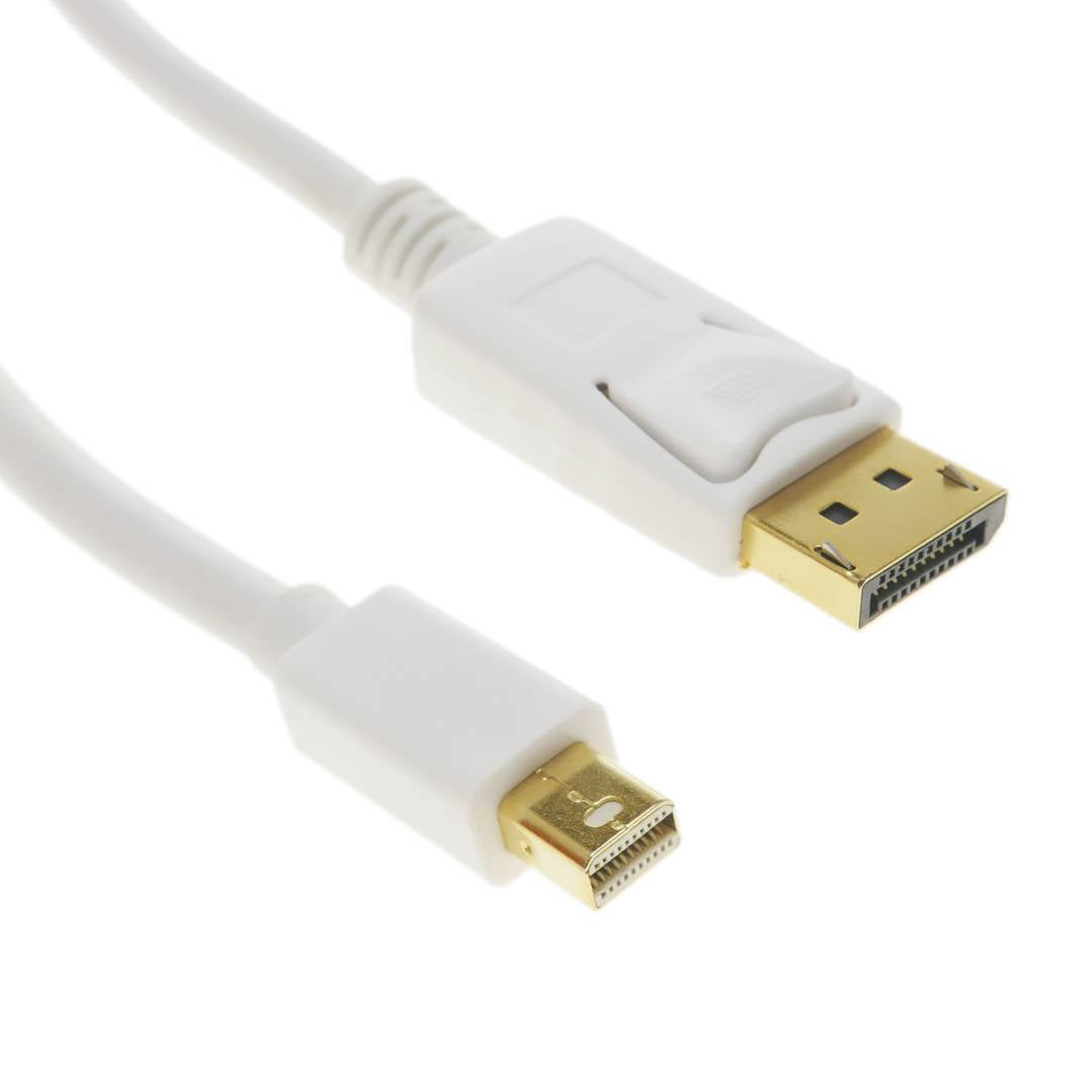 Cable Displayport a Mini Displayport 4K FullHD para audio y vídeo digital 1m blanco